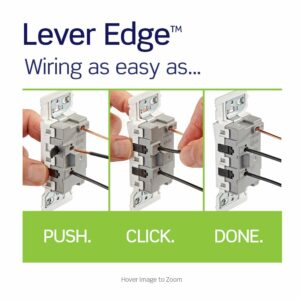 Leviton Lever Edge 15 amps Single Pole Rocker Rocker Switch White - Image 5