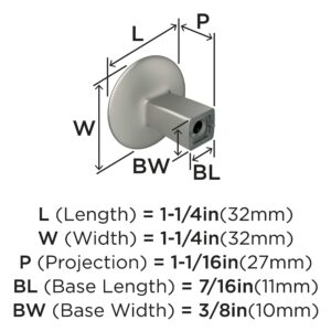 Amerock Riva Contemporary Cylinder Cabinet Knob 1-1/4 in. D 1-1/16 in. Satin Nickel (25-Pack) - Image 6