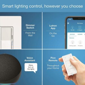 Lutron Caseta White 150 W Toggle Smart-Enabled Dimmer Switch w/Remote Control - Image 5