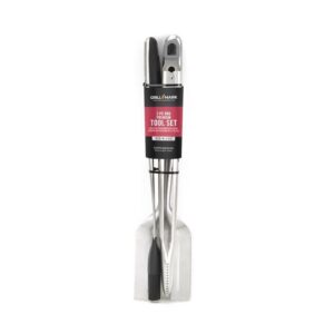 GRILL MARK Stainless Steel Black/Silver Grill Tool Set 3 pc