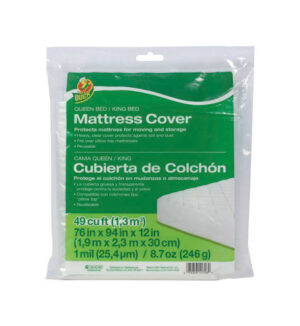 Duck Brand King or Queen Sized Moving or Storage Mattress Cover, Clear (1140236)