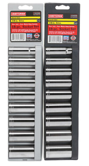 Craftsman 3/8 in. X 3/8 in. drive Metric and SAE 12 Point Socket Set 18 pc USA!