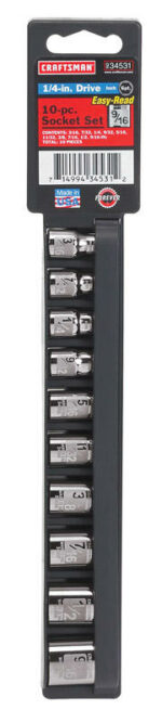 Craftsman 9-34531 6 Point Standard Socket Set with 1/4-Inch Drive, 10-Piece USA