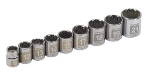 Craftsman 21 mm X 3/8 in. drive Metric 12 Point Standard Socket Set 9 pc USA!