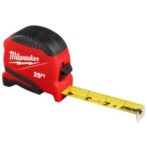 Milwaukee 25 ft. Compact Tape Measure with Fractional Scale