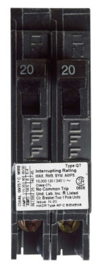 Siemens 20/20 amps Tandem Single Pole Circuit Breaker Q2020