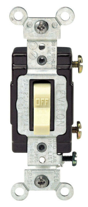 Leviton Commercial Illuminated 15 amps Toggle Switch Ivory C21-05501-LHI