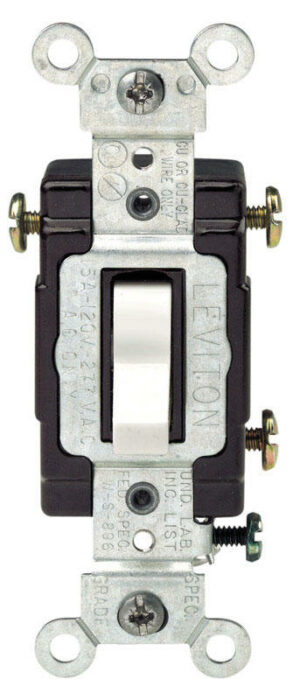 Leviton 15 amps 3-Way Toggle AC Quiet Switch White