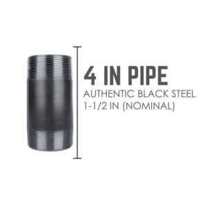 STZ Industries 1-1/2 in. MIP each X 1-1/2 in. D MIP Black Steel 4 in. L Nipple - Image 2