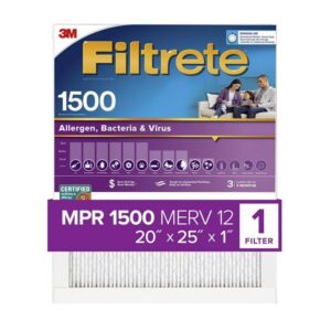 Filtrete 20 in. W X 25 in. H X 1 in. D 1500 MPR Pleated Allergen Air Filter 4-pk