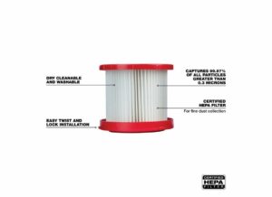 Milwaukee 2.7 in. D Shop Cartridge Wet/Dry HEPA Filter - Image 5