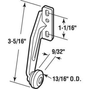 Prime-Line 3-21/64 in. L Steel Center Guide Drawer Track Roller - Image 2