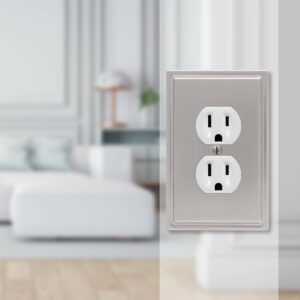 Amerelle Chelsea Brushed Nickel 1 gang Stamped Steel Duplex Wall Plate - Image 2