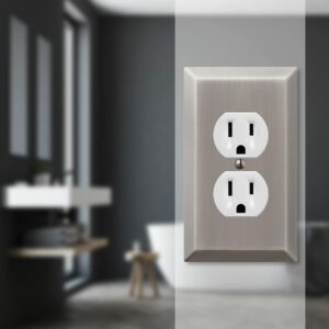 Amerelle Century Antique Nickel 1 gang Stamped Steel Duplex Wall Plate - Image 2