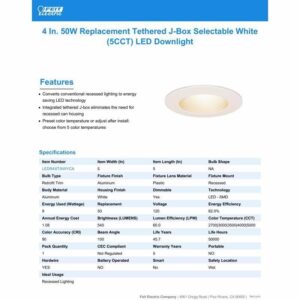 Feit LED Retrofits White 5 in. W LED Canless Recessed Downlight 6.5 W - Image 8