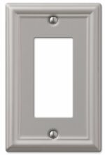 Amerelle Chelsea Brushed Nickel 1 gang Stamped Steel Decorator Wall Plate