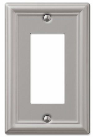 Amerelle Chelsea Brushed Nickel 1 gang Stamped Steel Decorator Wall Plate
