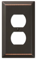 Amerelle Century Aged Bronze 1 gang Stamped Steel Duplex Wall Plate