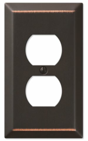 Amerelle Century Aged Bronze 1 gang Stamped Steel Duplex Wall Plate