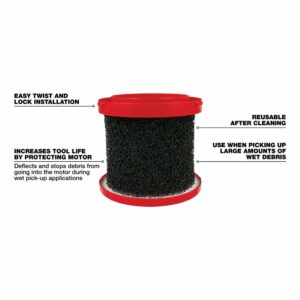 Milwaukee 5.1 in. L X 5.1 in. W Shop Vac Wet/Dry Vac Filter 49-90-2015 - Image 3