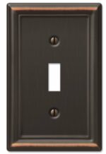 Amerelle Chelsea Aged Bronze 1 gang Stamped Steel Toggle Wall Plate