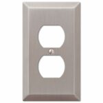 Amerelle Century Brushed Nickel 1 gang Stamped Steel Duplex Wall Plate