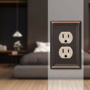 Amerelle Chelsea Aged Bronze 1 gang Stamped Steel Duplex Wall Plate - Image 3