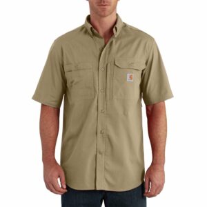 Carhartt Men's Force Ridgefield Solid Short Sleeve Shirt, Celestial Blue, Large