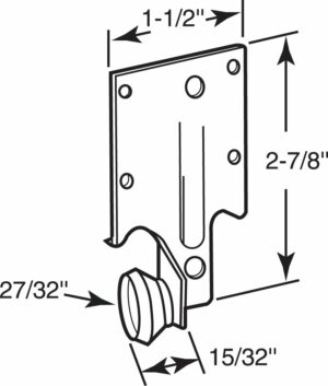 Prime-Line 2-7/8 in. L Steel Drawer Track Roller 2 pk R 7132 - Image 2