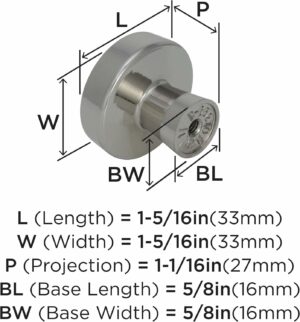 Amerock Blackrock Round Cabinet Knob 1-5/16 in. D 1-1/16 in. Polished Nickel - Image 6