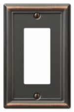 Amerelle Chelsea Aged Bronze 1 gang Stamped Steel Decorator Wall Plate