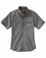 Carhartt Men's Force Ridgefield Solid Short Sleeve Shirt, Asphalt, Large