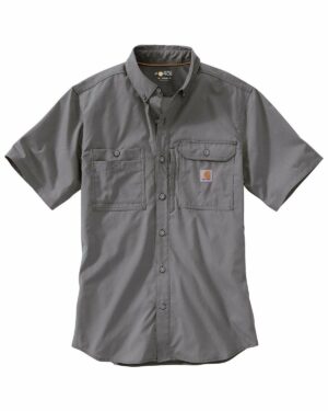 Carhartt Men's Force Ridgefield Solid Short Sleeve Shirt, Asphalt, Large