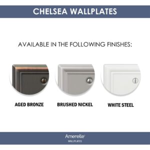 Amerelle Chelsea Brushed Nickel 1 gang Stamped Steel Toggle Wall Plate - Image 4