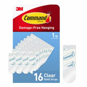 3M Command Small Plastic Refill Strips 2.12 in. L 16 pk (Case of 6)