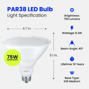 Feit Enhance PAR38 E26 (Medium) LED Bulb Daylight 75 Watt Equivalence 4 pk - Image 3