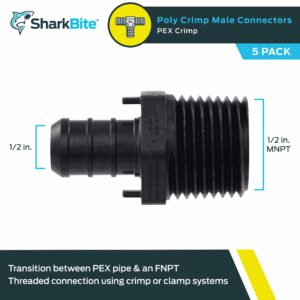 SharkBite 1/2 in. Barb X 1/2 in. D MNPT Poly Alloy Male Adapter 5-Pack - Image 2