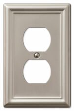 Amerelle Chelsea Brushed Nickel 1 gang Stamped Steel Duplex Wall Plate