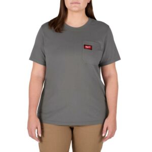 Milwaukee Gridiron XL Short Sleeve Women's Round Neck Gray Tee Shirt