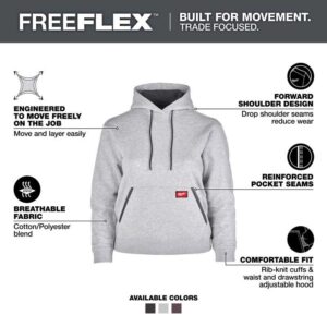 Milwaukee Freeflex Long Sleeve Women's Hooded Hoodie Gray XL - Image 2