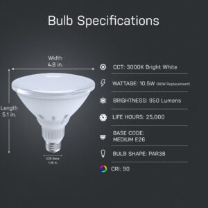 Feit PAR38 E26 (Medium) LED Bulb Bright White 90 Watt Equivalence - Image 3
