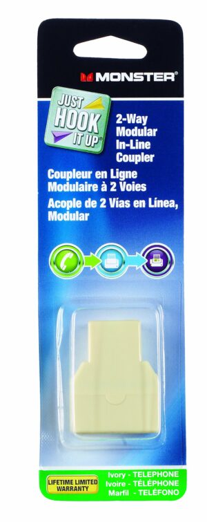 Monster Cable In-Line Coupler Modular 4 Conductor Ivory