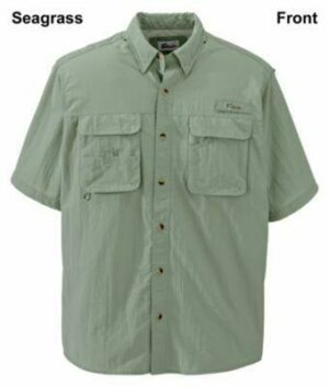 World Wide Sportsman Nylon Angler Shirts for Men - Short-Sleeve - Seagrass - LG