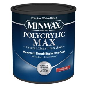 Minwax Polycrylic Max Gloss Clear Water-Based Polycrylic 1 qt 633335555