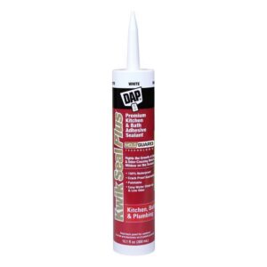 DAP Kwik Seal Plus White Siliconized Latex Kitchen and Bath Sealant 10.1 oz
