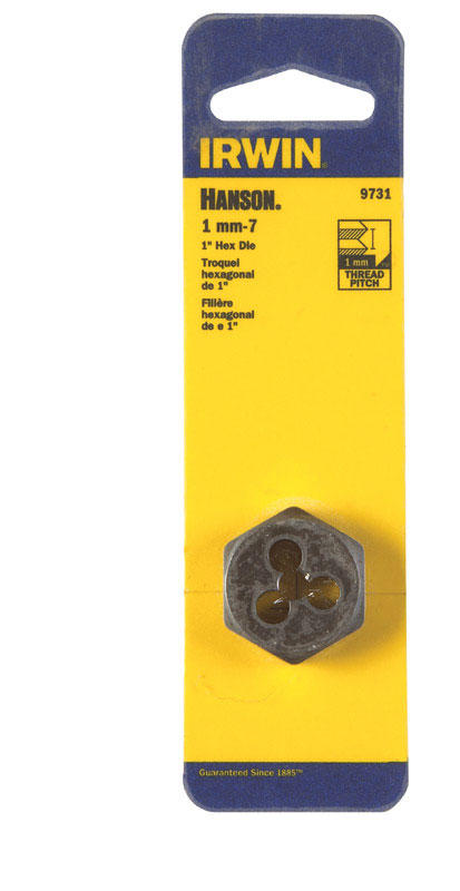 Irwin Hanson High Carbon Steel Metric Hexagon Die 7 - 1 mm - Image 2