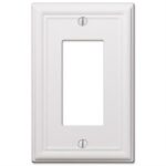 Amerelle Chelsea White 1 gang Stamped Steel Decorator Wall Plate