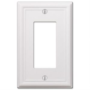Amerelle Chelsea White 1 gang Stamped Steel Decorator Wall Plate