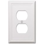 Amerelle Chelsea White 2 gang Stamped Steel Duplex Wall Plate
