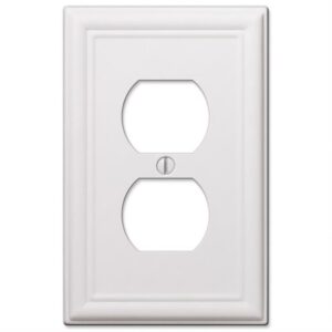 Amerelle Chelsea White 2 gang Stamped Steel Duplex Wall Plate